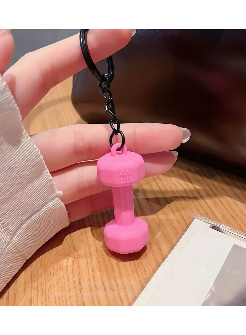 Pink Dumbbell Keychains, Barbell Gym Keychains Pendant Charm For Men Women, Novelty Dumbbell Key Ring For Handbag Purse Backpack - Image 5