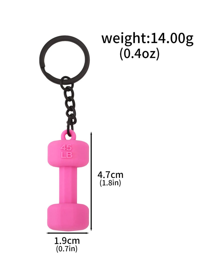 Pink Dumbbell Keychains, Barbell Gym Keychains Pendant Charm For Men Women, Novelty Dumbbell Key Ring For Handbag Purse Backpack - Image 2