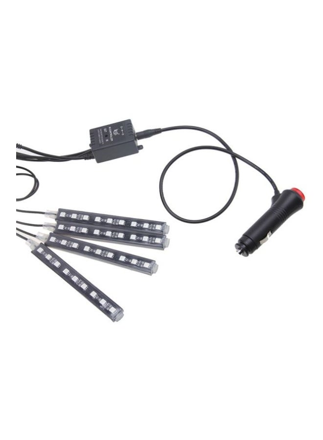 4 قطع من خطوط الإضاءة الداخلية للسيارة مع جهاز تحكم عن بُعد - Image 2