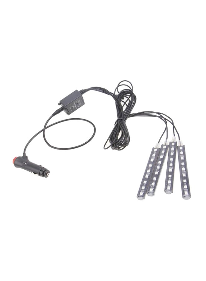 4 قطع من خطوط الإضاءة الداخلية للسيارة مع جهاز تحكم عن بُعد - Image 1