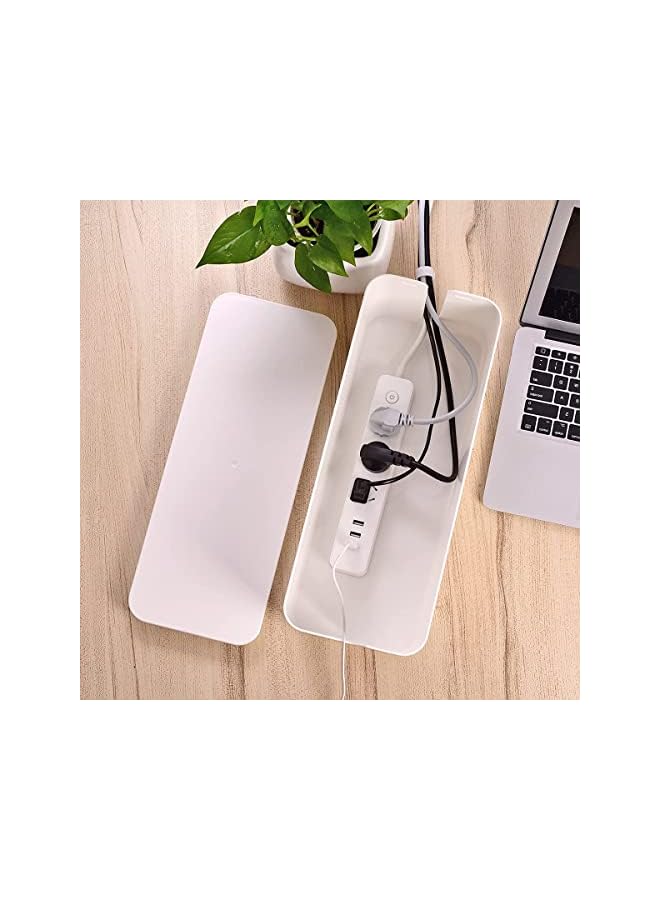 KASTWAVE Management Box,Large Cord Organizer BoxCord Hider Box to Hide Surge Protector Cover on Desk or Floor for Home & Office(White) - Image 4