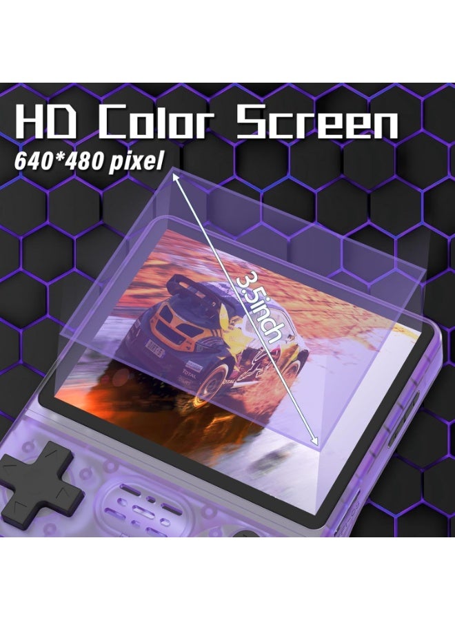 R36S Retro Handheld Gaming Console – 64GB Card – 3.5" IPS Screen – Portable Linux Emulator – Classic Games Player (Purple) - Image 2