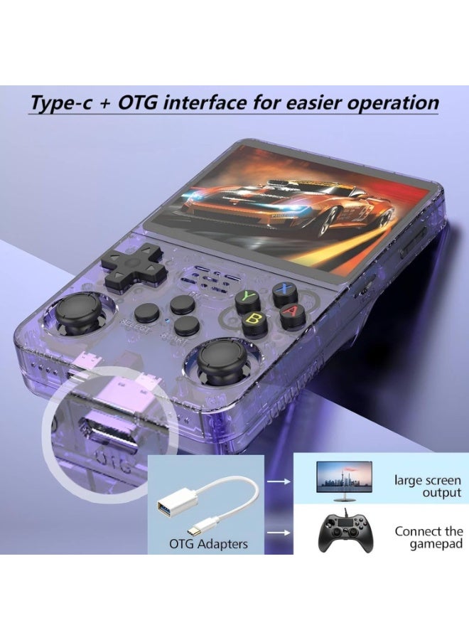 R36S Retro Handheld Gaming Console – 64GB Card – 3.5" IPS Screen – Portable Linux Emulator – Classic Games Player (Purple) - Image 5