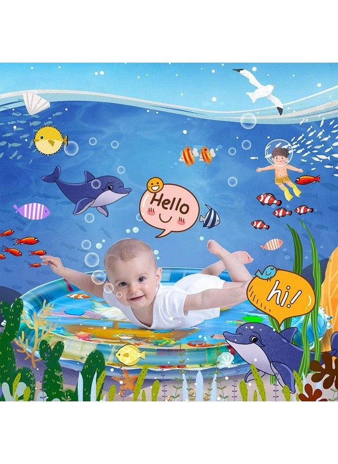 Density Collection - Baby Kids Water Play Mat Toys Inflatable Tummy Time Leak Proof Water Play Mat Fun Activity Play Center Indoor And Outdoor Water Play Mat For Baby Large Size40' Inch X 40 Inch Blue - Image 1