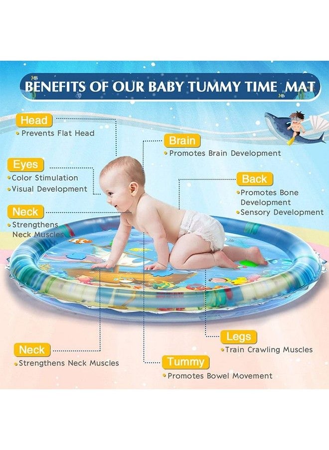 Density Collection - Baby Kids Water Play Mat Toys Inflatable Tummy Time Leak Proof Water Play Mat Fun Activity Play Center Indoor And Outdoor Water Play Mat For Baby Large Size40' Inch X 40 Inch Blue - Image 1