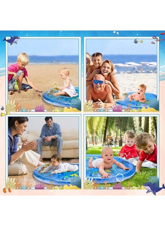 Density Collection - Baby Kids Water Play Mat Toys Inflatable Tummy Time Leak Proof Water Play Mat Fun Activity Play Center Indoor And Outdoor Water Play Mat For Baby Large Size40' Inch X 40 Inch Blue - Image 1