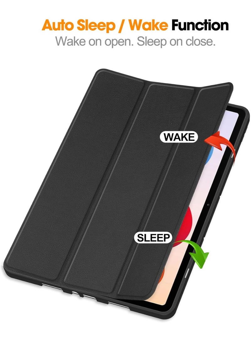 VKL Case Compatible with Xiaomi Redmi Pad 2 Pro 12.1 inch 2025 Tablet, Tri-Fold PU Leather Case with Auto Wake/Sleep, Soft TPU Back Shockproof Cover Built-in Pen Holder (Black) - Image 2