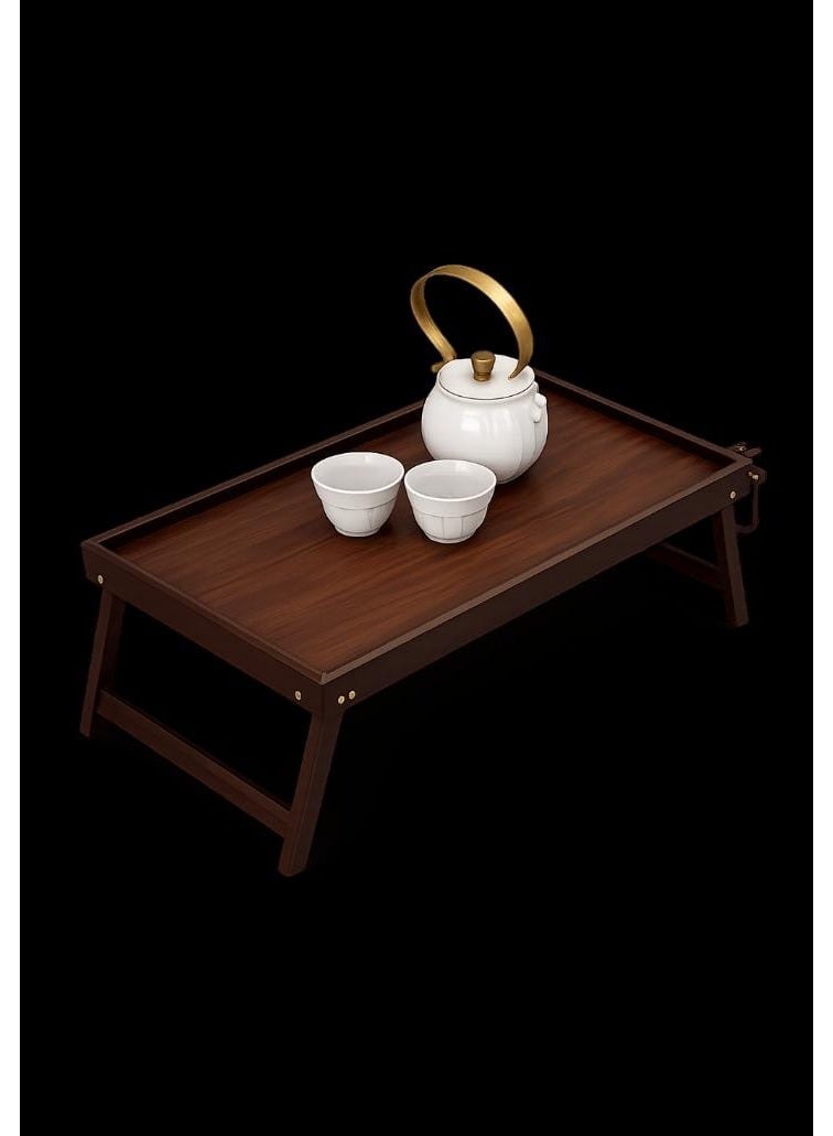 Versatile foldable wooden bedside table