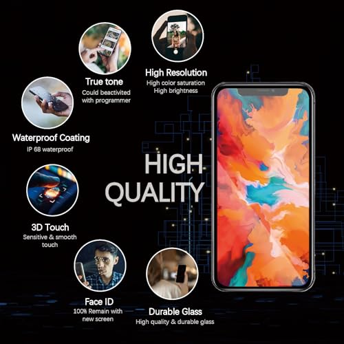 HXAQGP for iPhone X10 LCD Display FHD Screen Replacement 3D Touch Digitizer Frame Full Assembly with Repair Tools Kit for 58 inch A1865 A1901 A1902 A1903Waterproof AdhesiveScreen Protector - Image 3