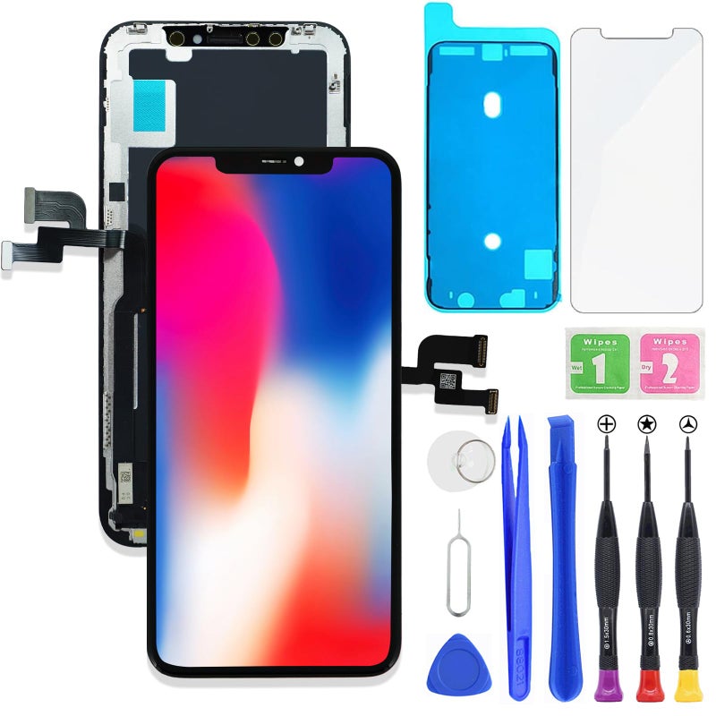 HXAQGP for iPhone X10 LCD Display FHD Screen Replacement 3D Touch Digitizer Frame Full Assembly with Repair Tools Kit for 58 inch A1865 A1901 A1902 A1903Waterproof AdhesiveScreen Protector - Image 2