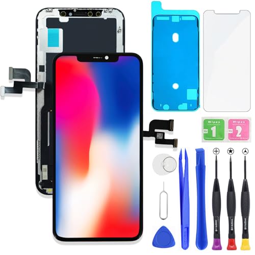 HXAQGP for iPhone X10 LCD Display FHD Screen Replacement 3D Touch Digitizer Frame Full Assembly with Repair Tools Kit for 58 inch A1865 A1901 A1902 A1903Waterproof AdhesiveScreen Protector - Image 1