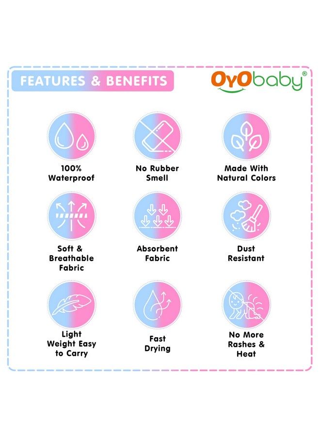 OYO BABY Waterproof Baby Bed Protector Dry Sheets For New Born Babies ; Reusable Mats ; Cot & Bassinet Gift Pack (Gift Pack 2 (Size : 70Cm X 50Cm)Blue + Pink) - Image 4