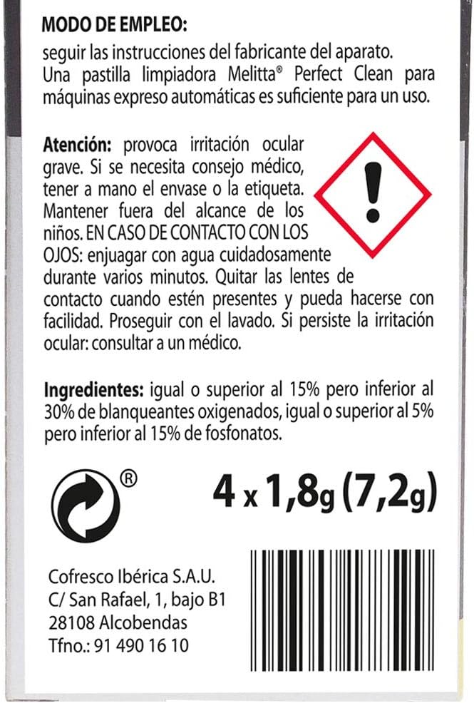 Melitta Perfect Clean Tabs Coffee Machine Cleaning Tablets for Espresso Machines, 1.8g x 4 Tablets - Image 2
