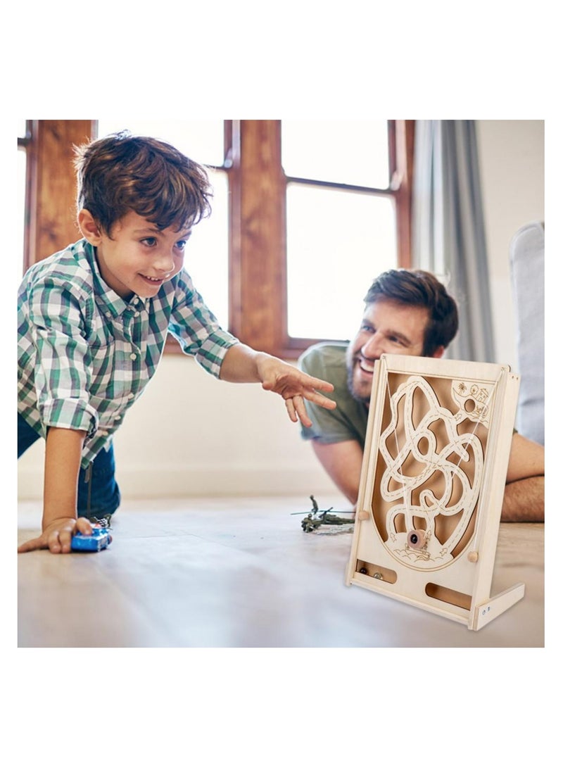 JOLLITY LLC لعبة المتاهة ذات الحبل الخشبي وألعاب الطاولة وآلة لعبة البينبول الخشبية للقراصنة وألعاب الأطفال وألعاب التوازن وتنسيق اليد والعين وتعليم الأطفال وفقًا لمونتيسوري - Image 2