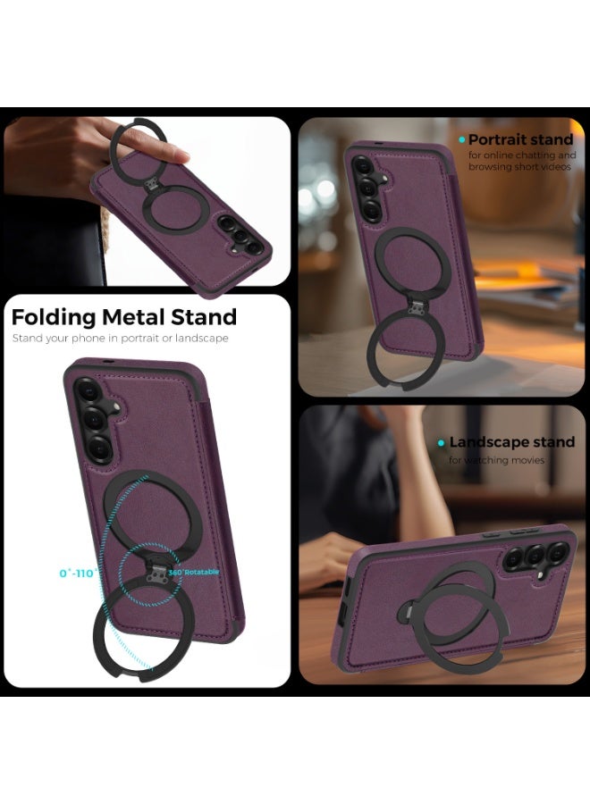 Magnetic Flip Leather Wallet Case for Samsung Galaxy S26, S26 Plus, S25, S25 Plus, S24, S24 Plus with RFID Blocking and Shockproof Protection - Image 1