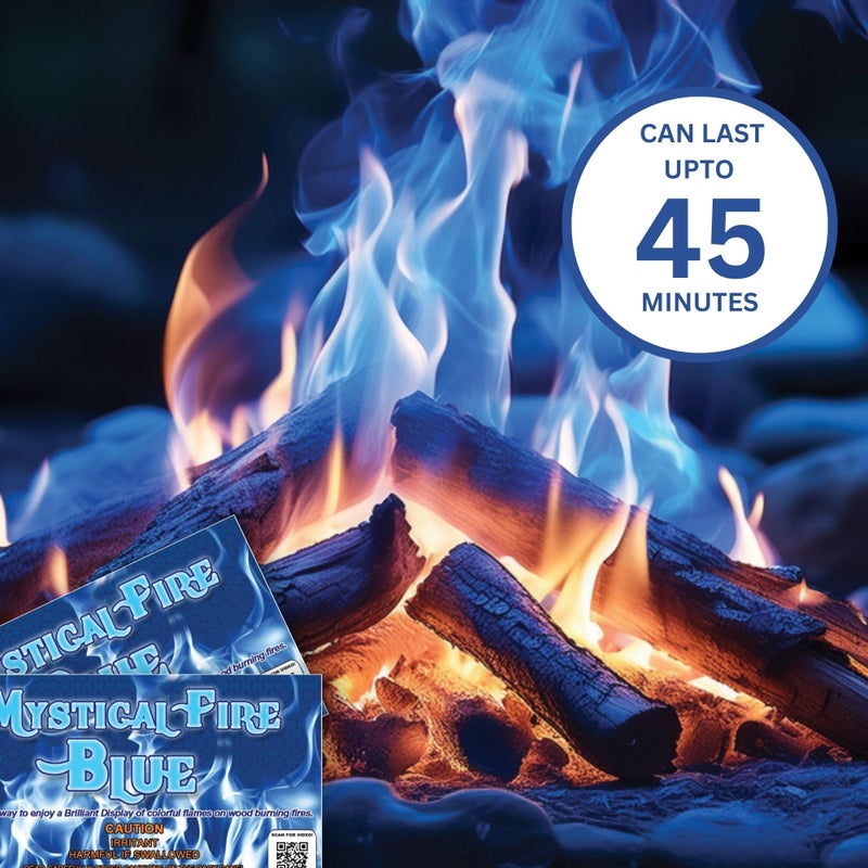 Mystical Fire Blue Color Changing Packets- 6pk Blue Flames- Long Lasting Enchanted Magical Flames- Flame Color Changer for Fire Pits & Outdoor Fireplaces- Campfire Accessories - Image 4