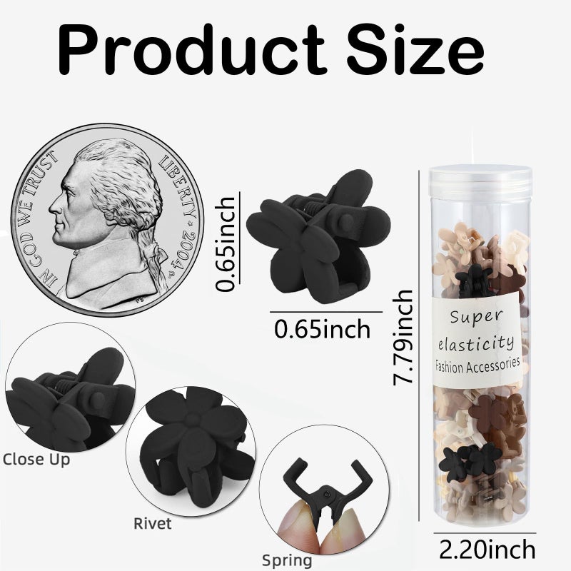 Kasmena Hair Clip, 50Pcs Small Flower Claw Clips for Women Girls, Mini Matte Hair Clips with Strong Grip, Neutral Color, Hair Styling Accessories, Christmas Gifts - Image 5