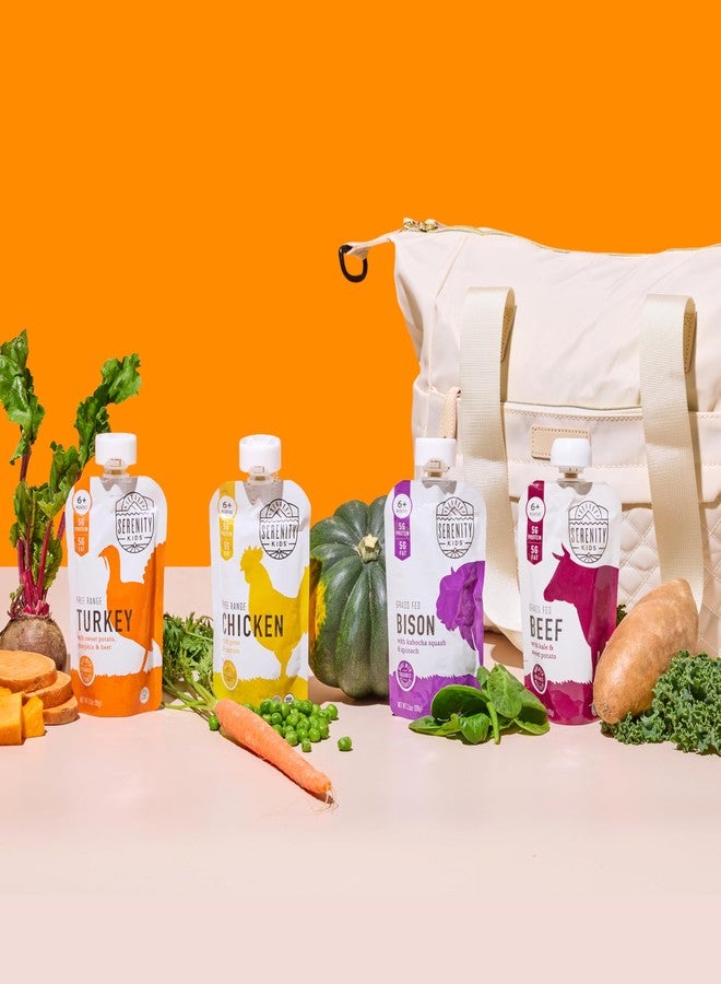 Serenity Kids 6+ Months Baby Food Pouches - Ethically Sourced Meat & Organic Veggies - High Protein Savory Baby Puree Pouches for Baby Snacks - 3.5 Oz, 8 Pack - Image 5