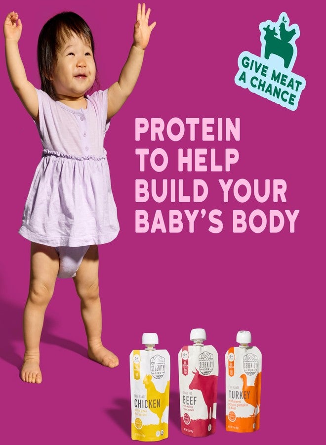 Serenity Kids 6+ Months Baby Food Pouches - Ethically Sourced Meat & Organic Veggies - High Protein Savory Baby Puree Pouches for Baby Snacks - 3.5 Oz, 8 Pack - Image 4
