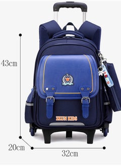 Generic Rolling Backpack for Kids Solid Color Trolley Bookbags Elementary School Students Schoolbag  - Image 2