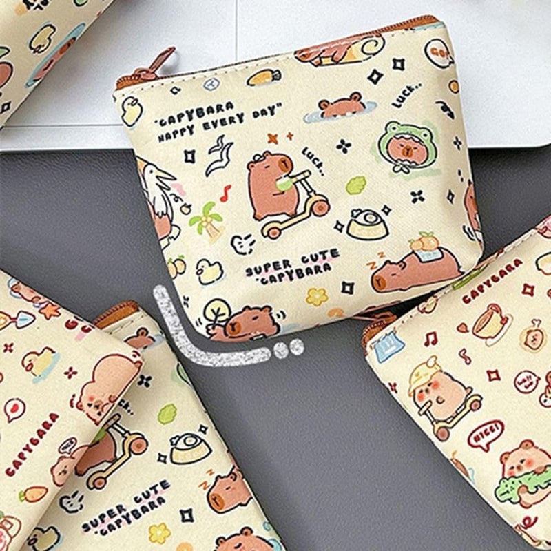 Capybara Coin Purse Mini Portable Key Bag with Cute Cartoon Pattern - Image 4
