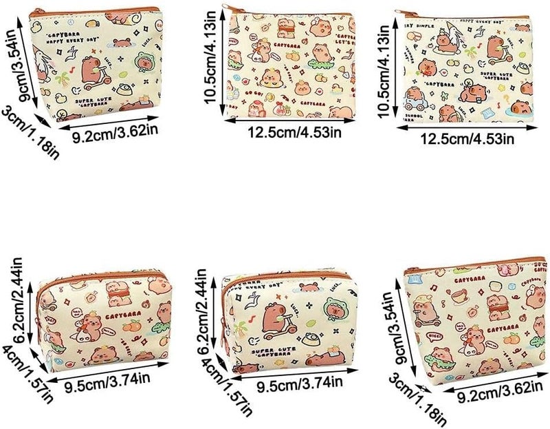 Capybara Coin Purse Mini Portable Key Bag with Cute Cartoon Pattern - Image 2
