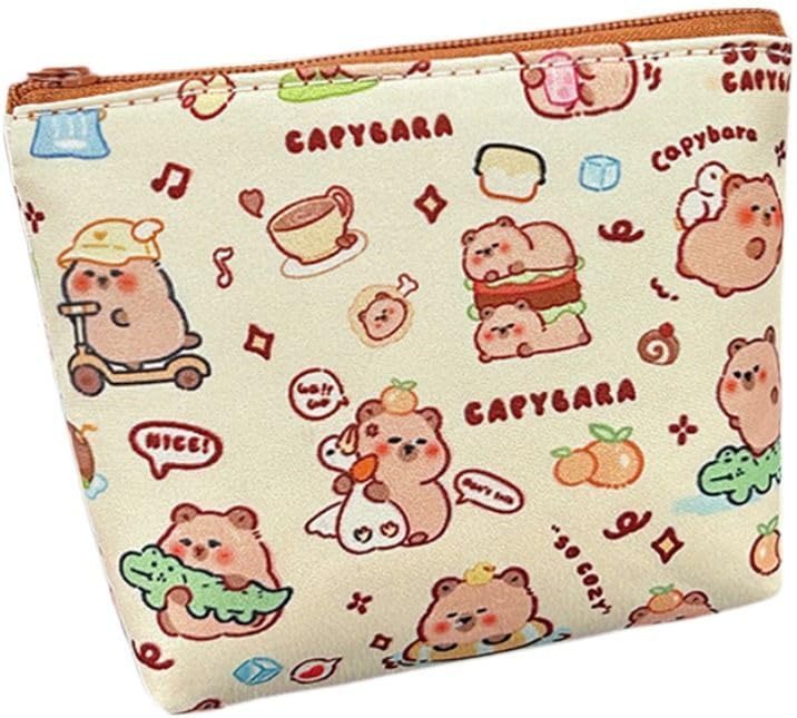 Capybara Coin Purse Mini Portable Key Bag with Cute Cartoon Pattern - Image 1