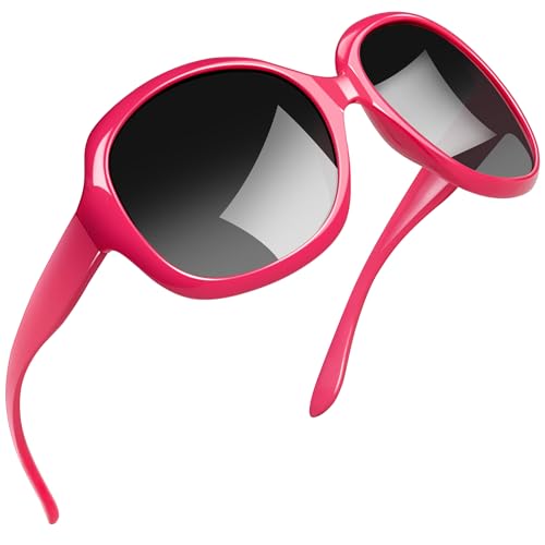 Joopin Oversized Rose Red Sunglasses Polarized, Ladies Full Coverage Sun Glasses, Fashion Big Shades for Woman, Large Pink Sunnies UV Protection - Image 1