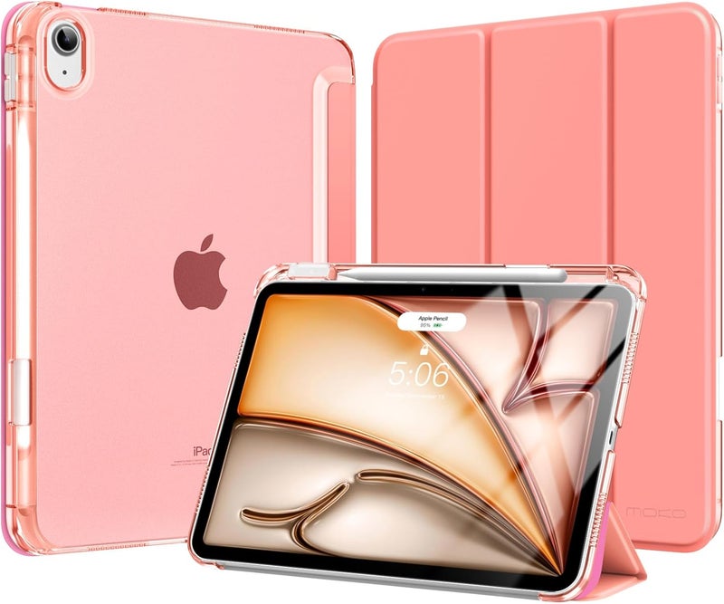 MoKo Cover for iPad Air 11 Inch Case M3/M2 2025/2024, iPad Air 5th/4th Gen 10.9" Case 2022/2020 with Pen Holder, Slim Lightweight Trifold Cover with Translucent Hard PC Back, Shell - Image 1