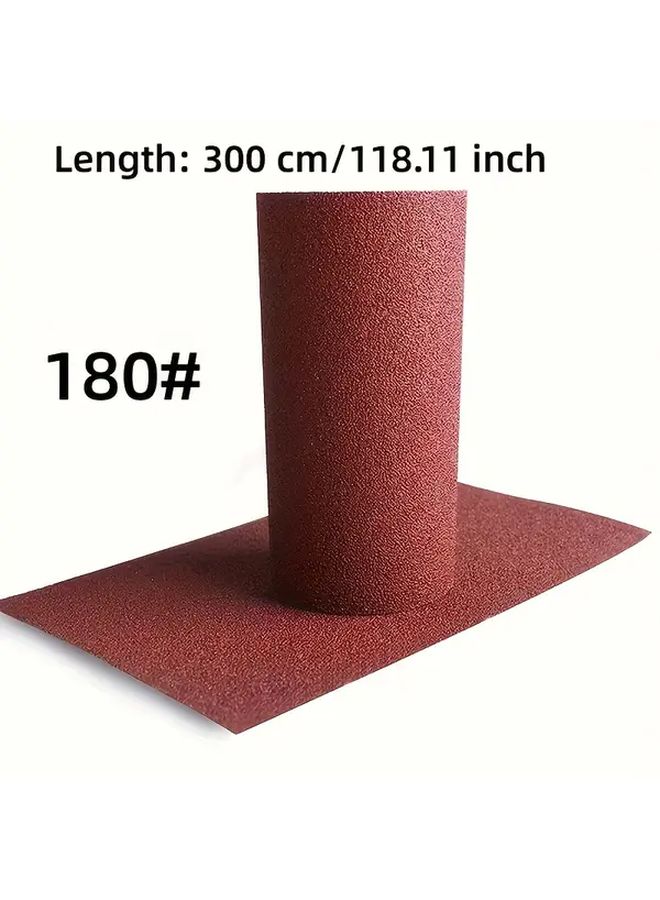 180 Grit Sandpaper Roll 3 58 x 118 Inches High Adhesion Dry Wet Sanding For Wood Metal Auto - Image 1