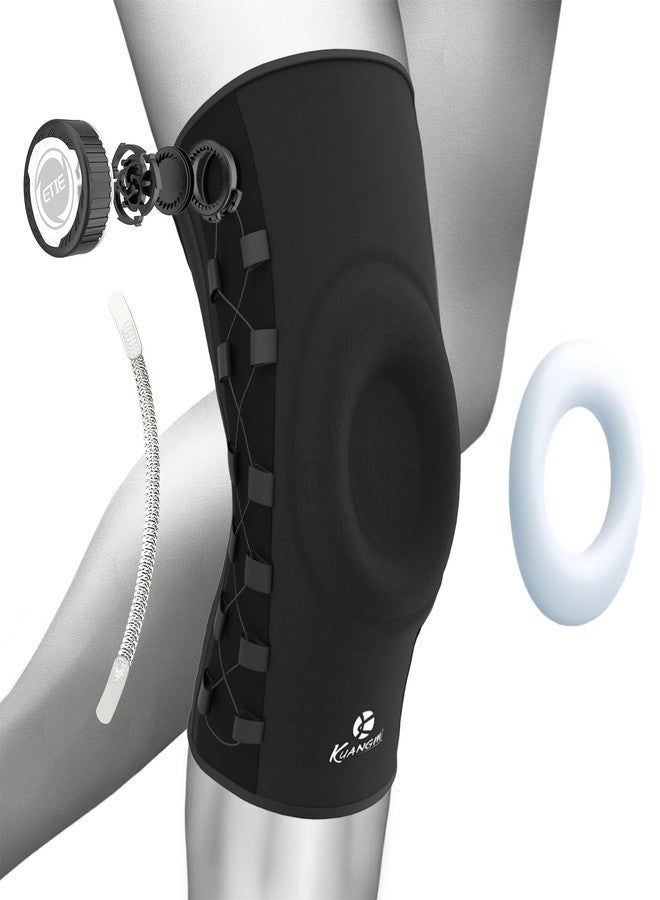 Kuangmi Knob Knee Brace, Knee Compression Sleeve with Patella Gel Pad & Side Stabilizers, Support for Sports, Workout, Pain Relief, Arthritis, Meniscus Tear(Right,Large,Single) - Image 1