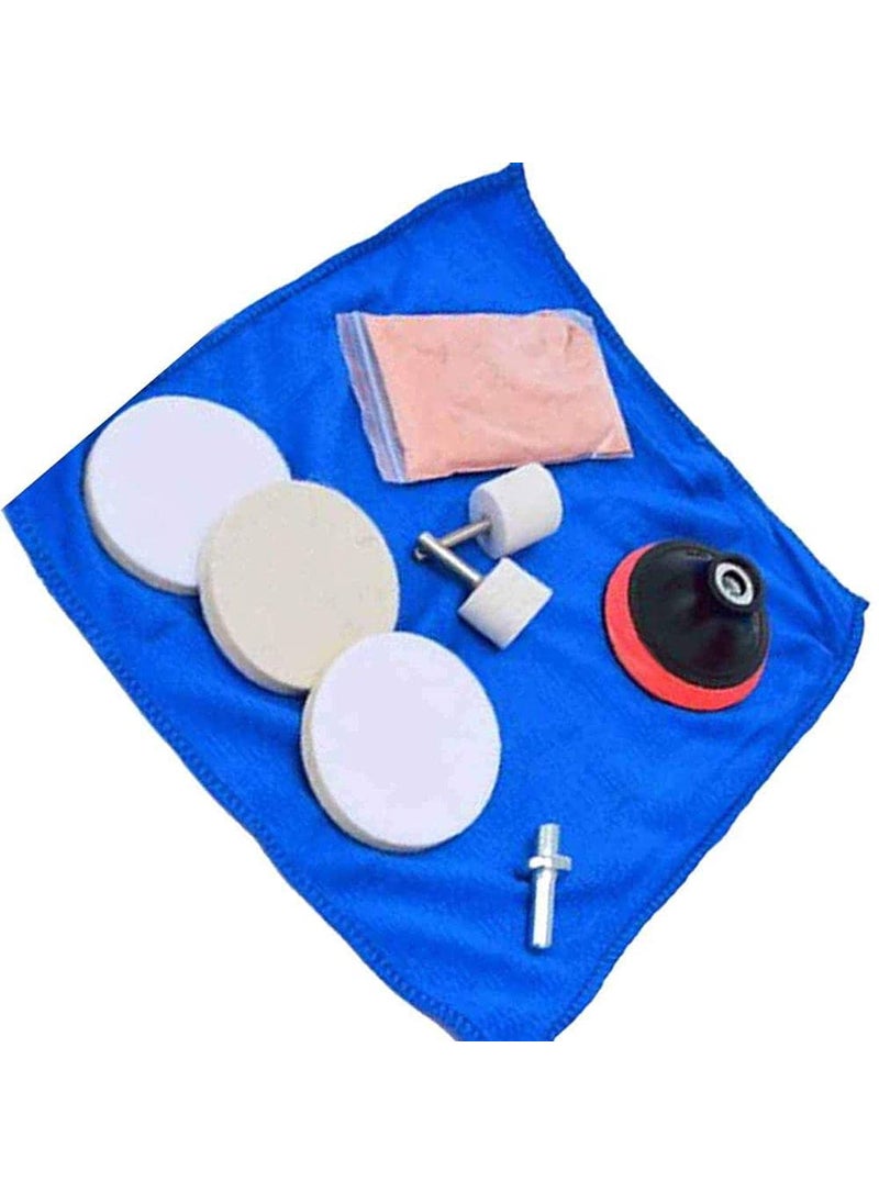 DIY Crafts DIY Crafts CTDIYHI33735 9pcs Mirrors Windshields Repair Glass Polishing Set Watch Car Windows Easy Use Wheel Cerium Oxide Powder  - Image 1
