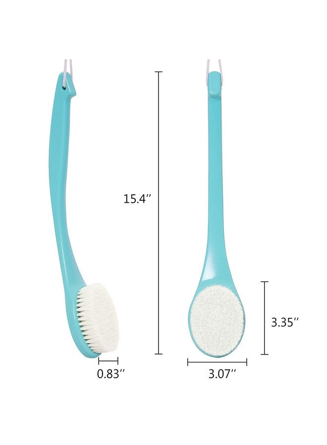 VANZAVANZU Exfoliating Shower Brush Back Scrubbers for Use in Shower, Plastic Bath Brush Long Handle for Shower with Moderate Bristles, Dry or Wet Back Brush for Shower Men Women-Green - Image 5