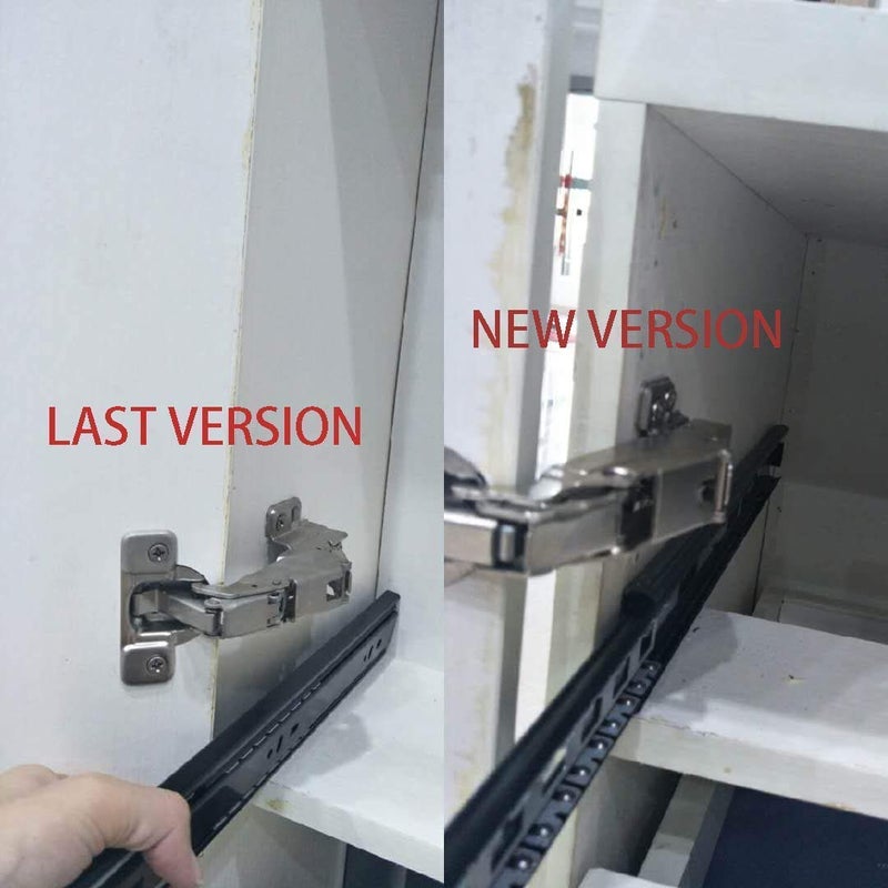 TamBee 175 Degree Hinges Frameless Cabinet Doors Hinges Hydraulic Adjustable Mounting Hinges Soft Closing NickelPlated Steel Buffer Dampers for Wardrobe2 Pairs Full Overlay - Image 4