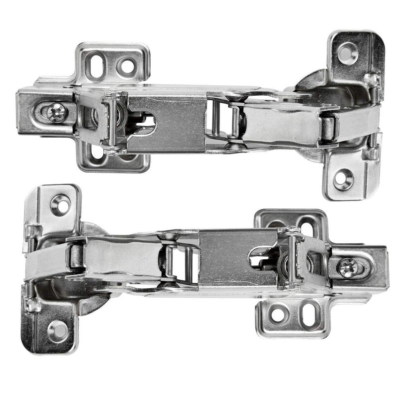 TamBee 175 Degree Hinges Frameless Cabinet Doors Hinges Hydraulic Adjustable Mounting Hinges Soft Closing NickelPlated Steel Buffer Dampers for Wardrobe2 Pairs Full Overlay - Image 2