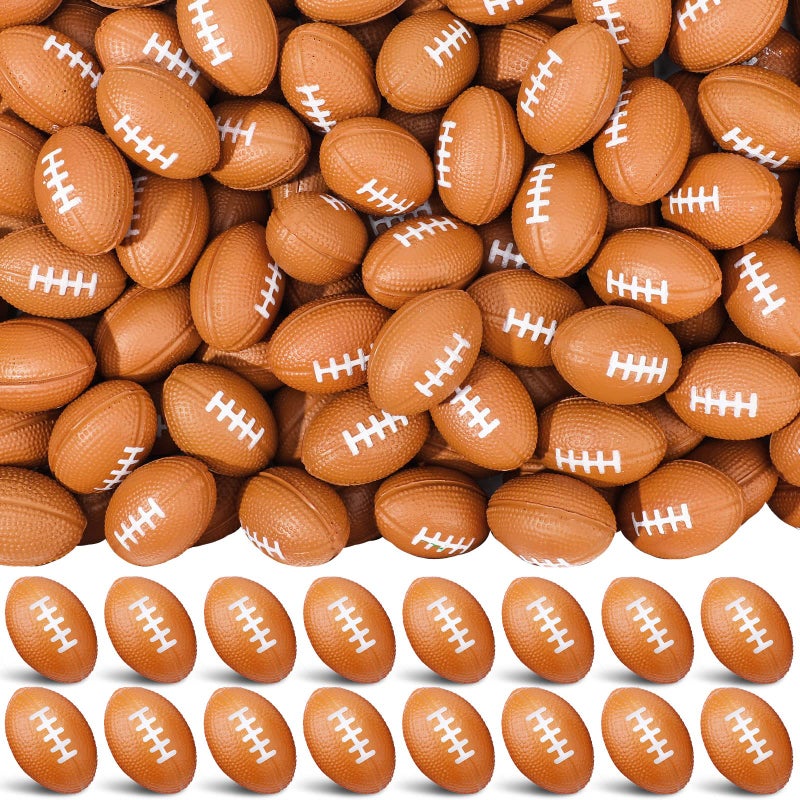 Jerify 250 Pack Mini Footballs Stress Balls Bulk 14 Inch Small Soft Foam Sports Balls Fidget Toys for Adults Goodie Bag Stuffers for Birthday Sports Carnival Party FavorsBrown146 x 098 Inch