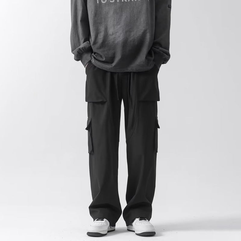 Casual All-Match Puppies Handsome Wide Sports Men'S Pants Straight Barrel Boys Black 2023 Workwear Leg Pants - Image 5
