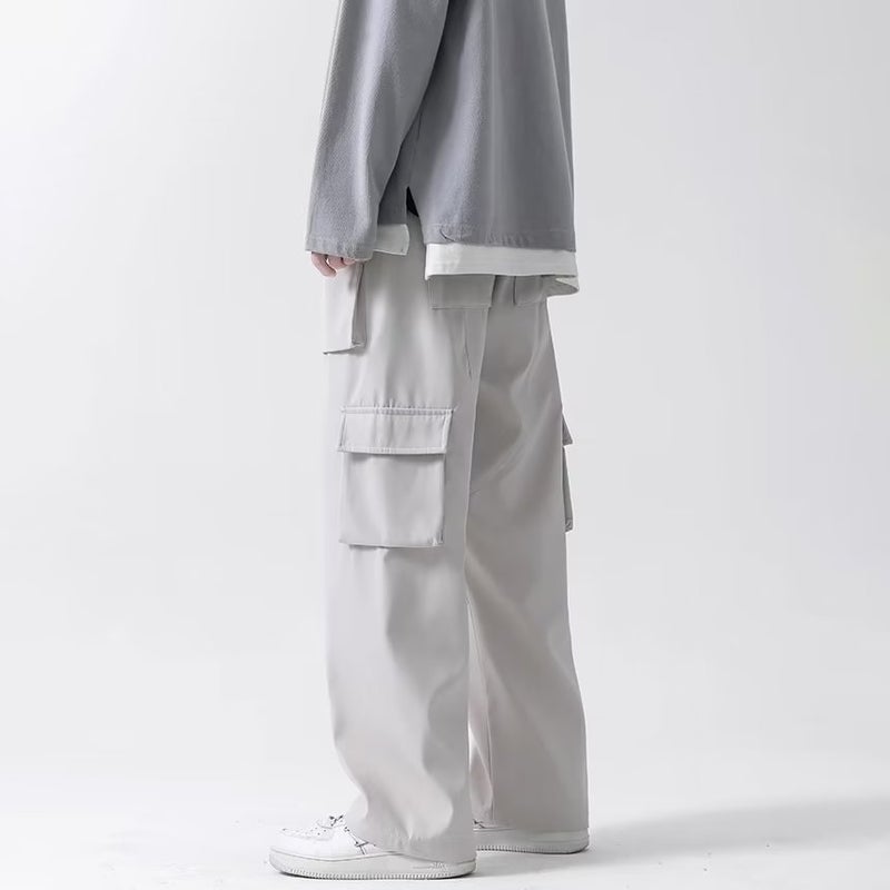 Casual All-Match Puppies Handsome Wide Sports Men'S Pants Straight Barrel Boys Black 2023 Workwear Leg Pants - Image 4