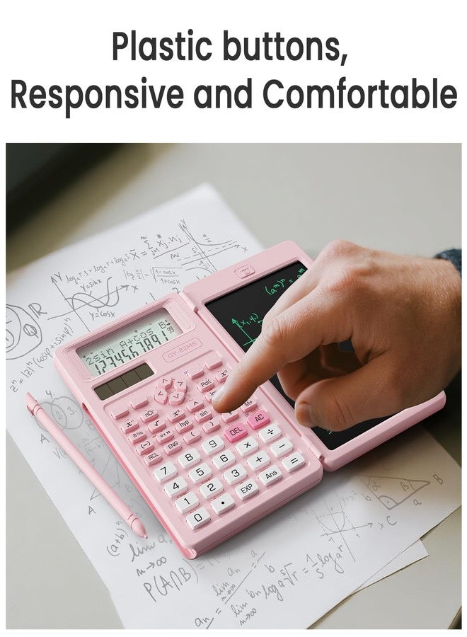 NEWYES Pink Scientific Calculators for Girls Students, 82 MS Foldable Cute Science Calculator with Notepad Middle and High School Supplies - Image 5
