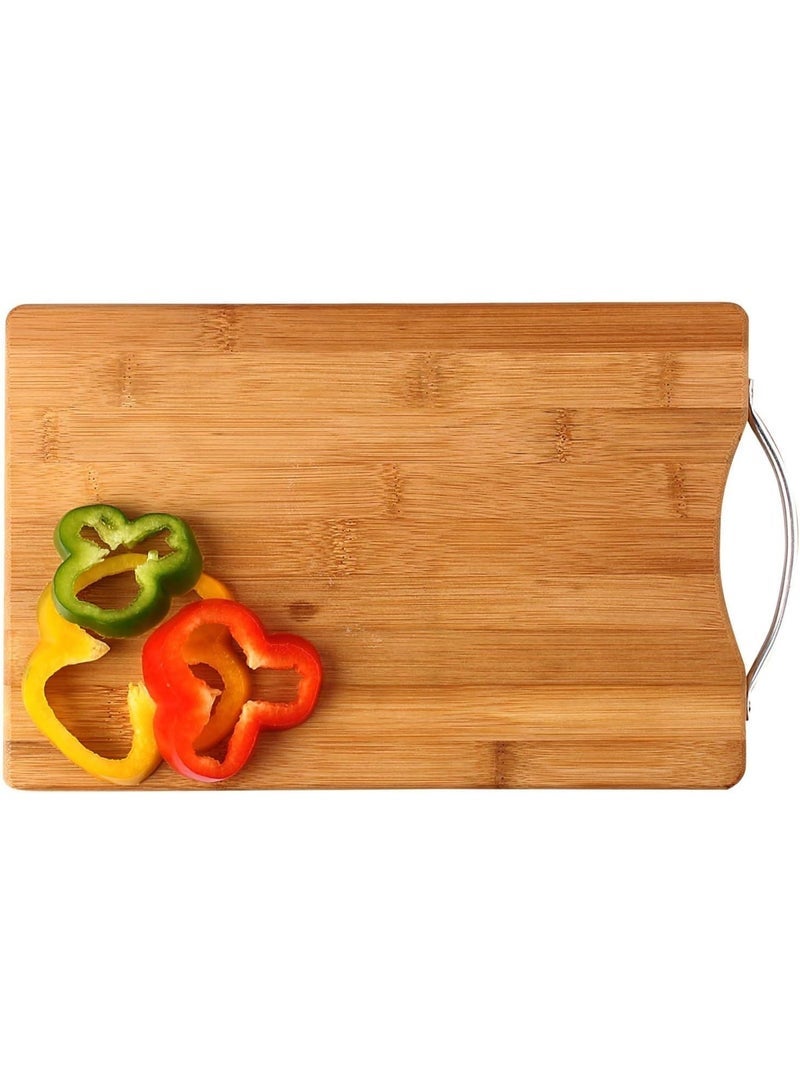 لوح تقطيع متعدد الاستخدامات من الخيزران - لوح طبيعي وصديق للبيئة لتحضير الطعام في المطبخ المنزلي - 34 × 24 سم - Image 1
