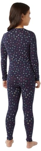 32 Degrees Kid's Heat Base Layer Set (Navy Snowflake, Medium) - Image 3