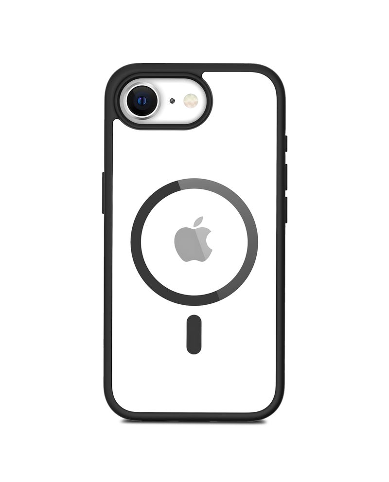 DailyObjects Polycarbonate Case for iPhone 16e Compatible with Mag-Safe Wireless Charging | Black Hybrid Magnetic Armour Slim Shockproof Back Cover - Image 1