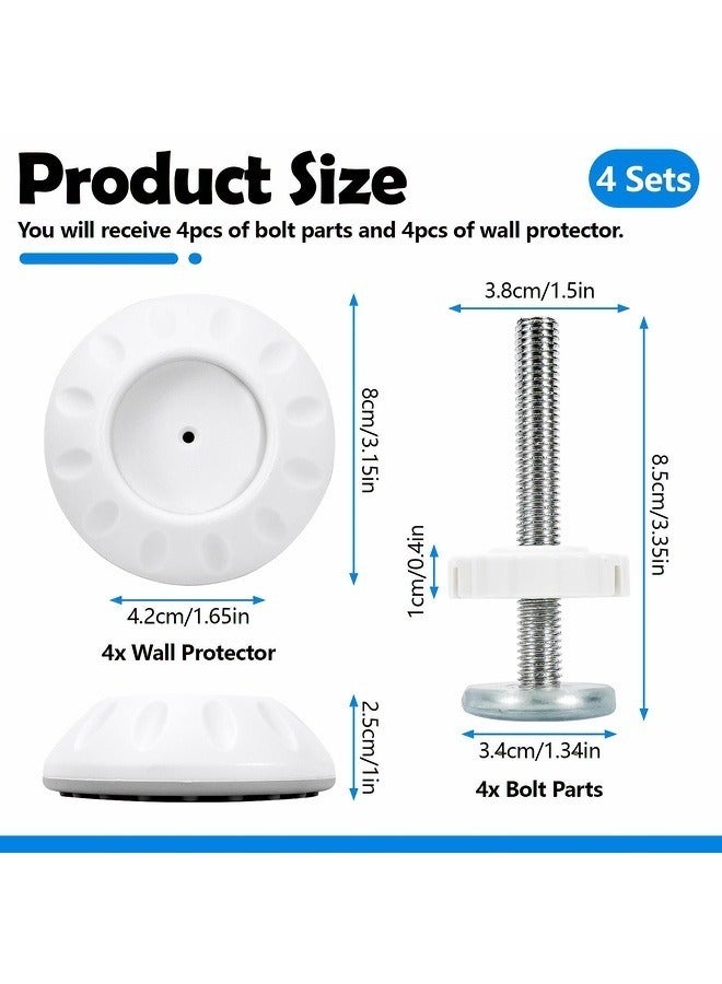 NIBEMINENT 4Pcs Spindle Rods Gate Threaded Spindle Rods Anti-Slip Gates Accessory Screw Bolts Kit with Wall Fixer for Pressure Mounted and Pet Gates  - Image 3