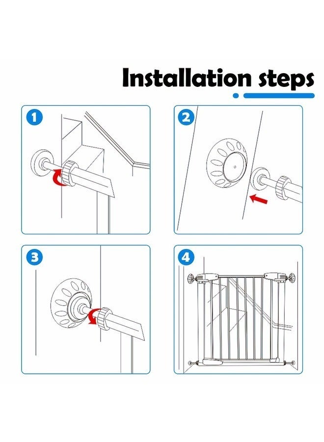 NIBEMINENT 4Pcs Spindle Rods Gate Threaded Spindle Rods Anti-Slip Gates Accessory Screw Bolts Kit with Wall Fixer for Pressure Mounted and Pet Gates  - Image 4