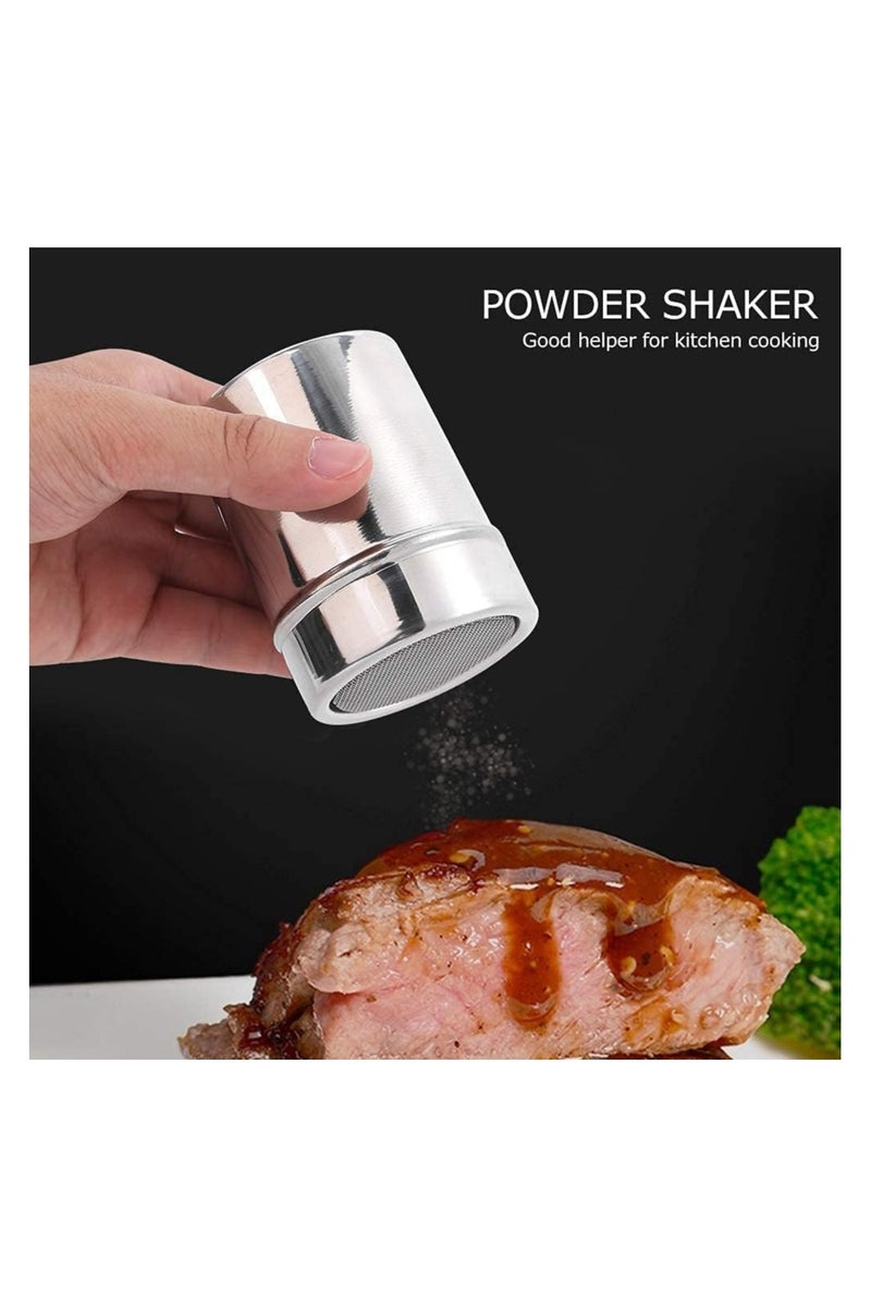 أمم مبشرة سكر، مبشرة كاكاو، مبشرة مسحوق من الفولاذ المقاوم للصدأ مع غطاء، مبشرة شوكولاتة للكابتشينو، مسحوق شوكولاتة، سكر، قرفة، دقيق، ملح، توابل - Image 3