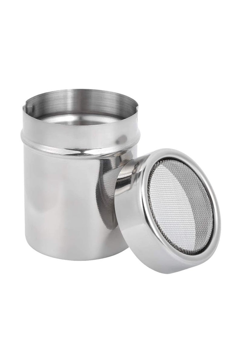 أمم مبشرة سكر، مبشرة كاكاو، مبشرة مسحوق من الفولاذ المقاوم للصدأ مع غطاء، مبشرة شوكولاتة للكابتشينو، مسحوق شوكولاتة، سكر، قرفة، دقيق، ملح، توابل - Image 4