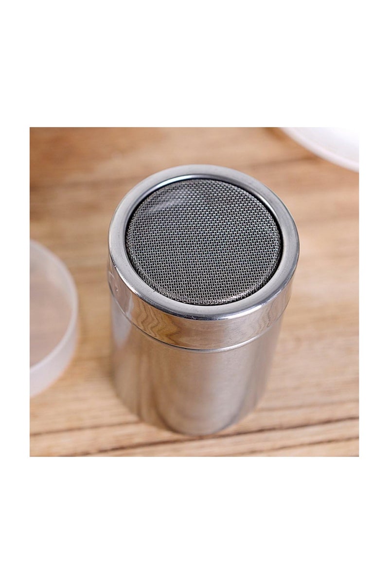 أمم مبشرة سكر، مبشرة كاكاو، مبشرة مسحوق من الفولاذ المقاوم للصدأ مع غطاء، مبشرة شوكولاتة للكابتشينو، مسحوق شوكولاتة، سكر، قرفة، دقيق، ملح، توابل - Image 5