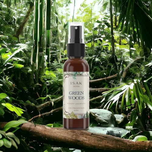 ISAK Green Woods Air Freshener Room Spray for Home Spray for Good Smell with Fresh Grass & Woody Cedarwood notes, Enhance Mood, Scented Air Freshener used on Curtains, Cushions, Fabric Wall - 50 ml - Image 2