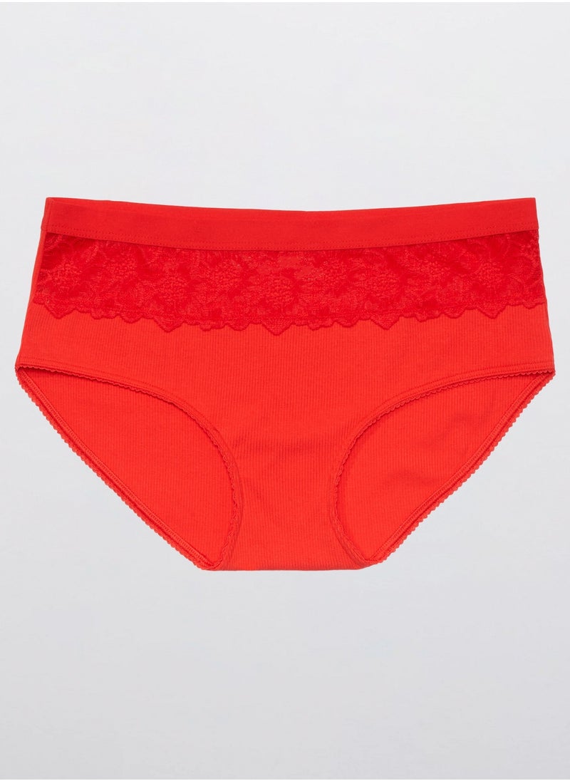 Aerie Aerie Snow Angel Lace Cotton Boybrief Underwear  - Image 1