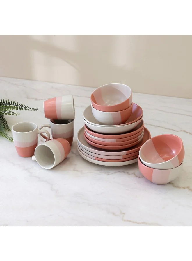 DANUBE HOME Angelika 18-Pc Stoneware Dinner Set - Pink - Serves 4